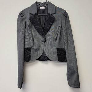 Soulmates Lace Blazer Charcoal Gray XL